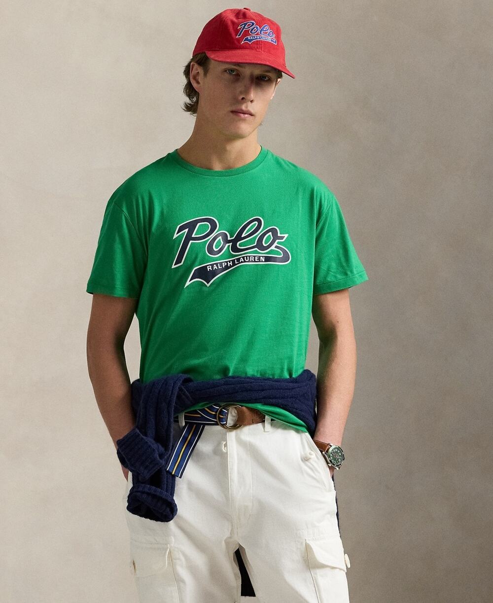 Polo Ralph Lauren Classic-Fit Cotton Short Sleeve Graphic T-Shirt Green Small